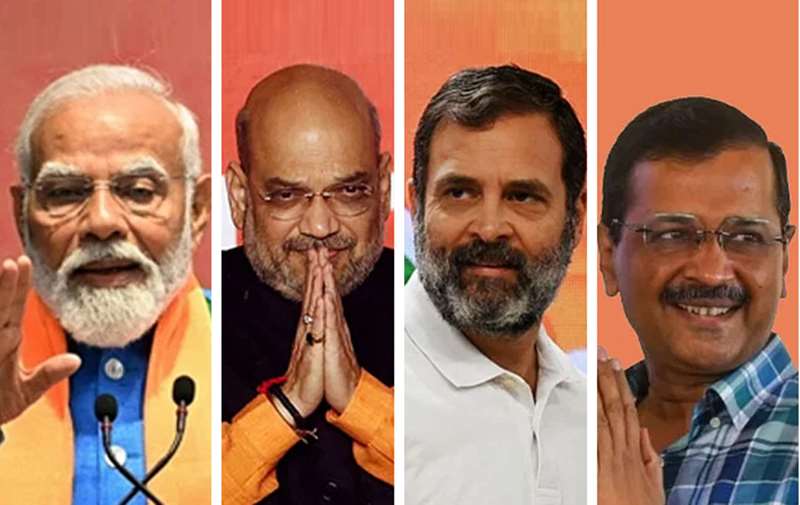 Narendra Modi, Amit Shah, Rahul Gandhi and Arvind Kejriwal